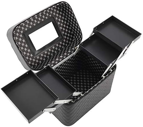 HighFree 4 Layer Foldable Makeup Case with Mirror, Waterproof Portable Organizer, Large Capacity
