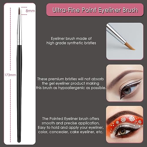 KINGMAS Eyebrow Brush & Eyelash Separator Eyeliner Brush and Brow Comb Lash Spoolie Brush, Steel Mascara Comb Grooming Brush, 5Pcs Eye Makeup Tools - Image 5