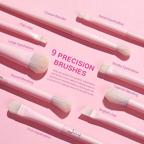 Jessup Pink Makeup Brushes Set 14Pcs Make up Brushes Premium Vegan Foundation Concealer Blush Eyeshadow Eyeliner Powder Highlighter Blending Face Brush Set, T495 - Image 4