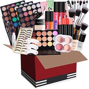 All-in-One Holiday Makeup Gift Set for Women - Complete Starter Kit with Essentials, Full Size