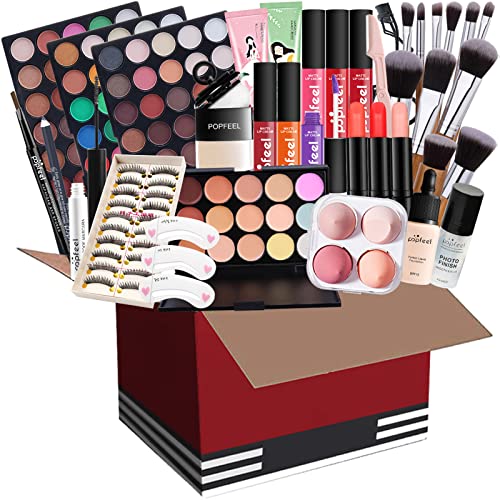 All-in-One Holiday Makeup Gift Set for Women - Complete Starter Kit with Essentials, Full Size