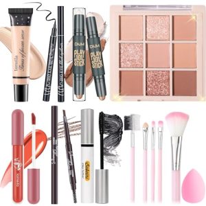 Eyeshadow Makeup Kit for Women, Girls, Teens 9 Colors 5 Brushes Included