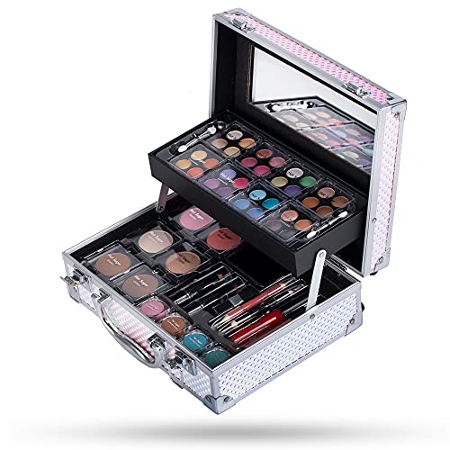 Mermaid Train Case Cosmetic Makeup Kit for Women and Teens - Complete Set