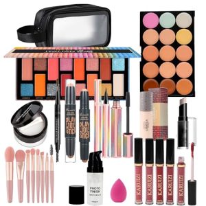 Complete Teen Makeup Kit for Women: Eyeshadow, Concealer, Lipgloss, Brushes - Full Set