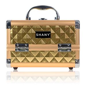 SHANY Golden House Chic Portable Makeup Train Case Multi-Tray Organizer with Locks and Mirror