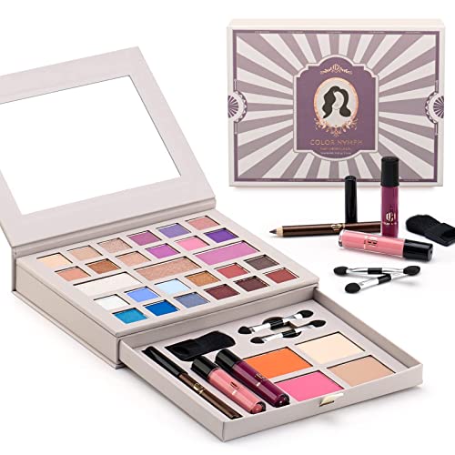 Color Nymph Women's Makeup Gift Set with 24 Eyeshadow Colors and Brushes