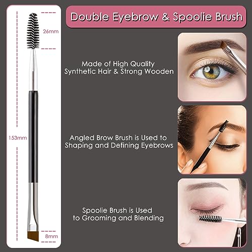 KINGMAS Eyebrow Brush & Eyelash Separator Eyeliner Brush and Brow Comb Lash Spoolie Brush, Steel Mascara Comb Grooming Brush, 5Pcs Eye Makeup Tools - Image 2