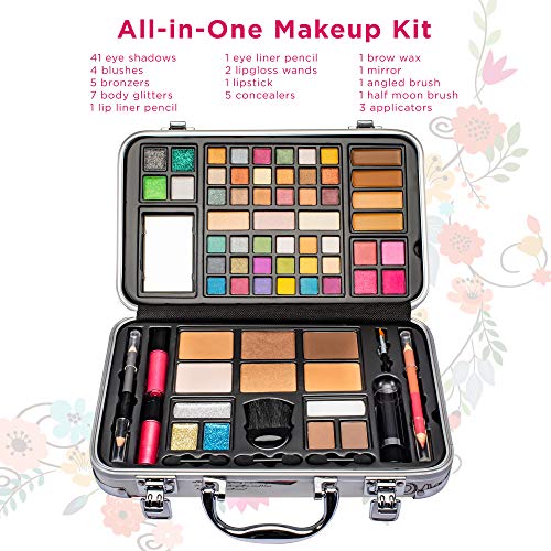 41-Color Eyeshadow Makeup Kit Gift Set with Glitters, Liners, Lipsticks, Blushes, and Mirror - Image 2