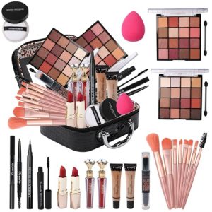 Teen Girl 32 Color Eyeshadow Makeup Kit with Foundation, Eyeliner, Brushes