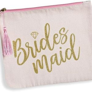 Amscan Bridesmaid Pink Cosmetic Bag 1 Piece Stylish Makeup Organizer