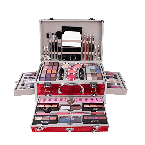 Chic Women's Deluxe Makeup Gift Set with Full-Size Lip Gloss and Lipstick, Includes Cosmetic Bag