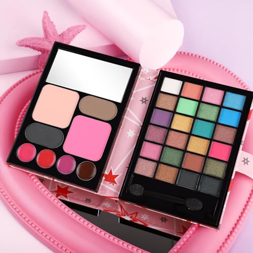24-Color Eyeshadow & 4 Lipstick All-in-One Makeup Kit for Women with Accessories - Image 6