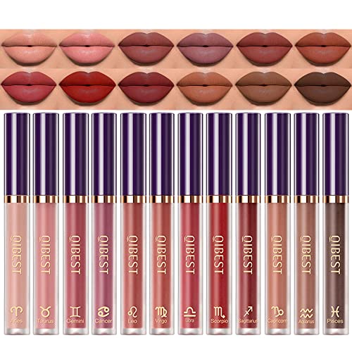 BestLand 12-Piece Matte Liquid Lipstick Makeup Set Waterproof Lip Gloss Gift Box