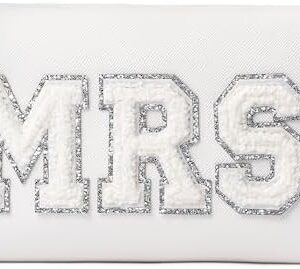 Bride MRS Patch Waterproof PU Leather Cosmetic Bag for Women 13 Words