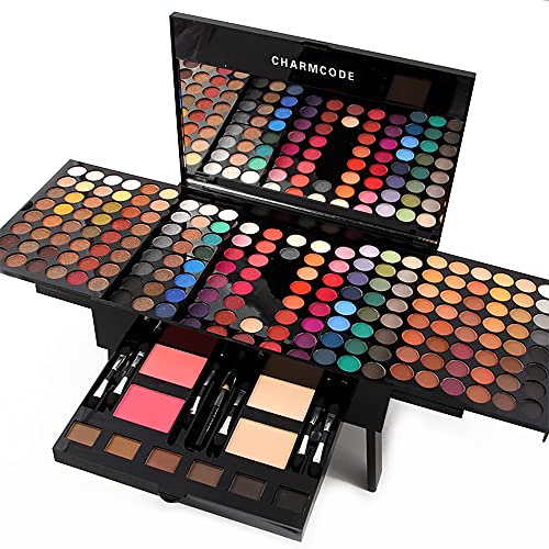 CHARMCODE 190 Color All-in-One Makeup Palette with Eyeshadow, Blusher, Eyebrow Powder, and Mirror