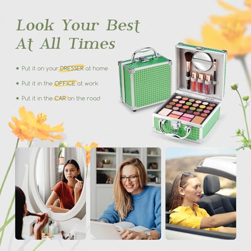 Nymph Green Beginner Makeup Kit for Teens 24-Color Palette with Cosmetic Case - Image 7