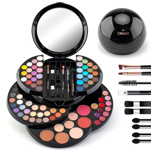 Color Nymph Teen Makeup Kit with 60 Eyeshadows, 11 Lip Glosses, and Accessories