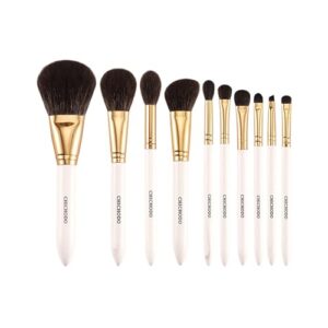 Cosmetic Brush Set Cosmetic Brushes 10pcs High-grade Animal Hair Ancient Charm Light Luxury For High-end Personnel Free Brush Barrel + Brush Bag + Gift Box (Aristocrat White)