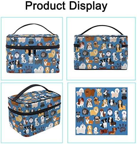 Cute Dog Puppy Makeup Bag Cosmetic Bag for Women Girls Cartoon Animal Paw Portable makeup pouch Box Large Capacity Travel Toiletry Brush Bag Zip Storage Bag Accessories Organizer - Image 5