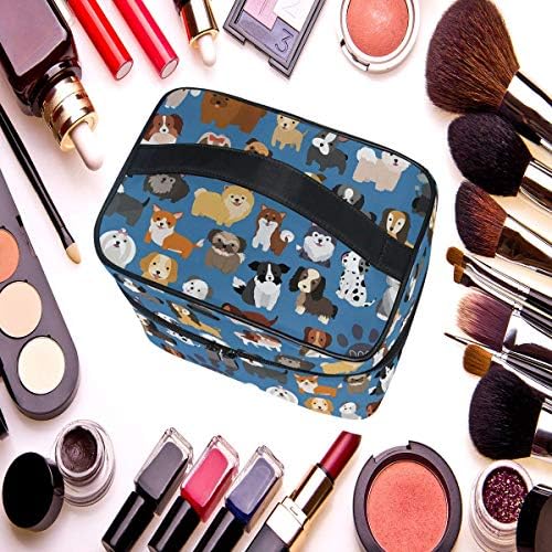 Cute Dog Puppy Makeup Bag Cosmetic Bag for Women Girls Cartoon Animal Paw Portable makeup pouch Box Large Capacity Travel Toiletry Brush Bag Zip Storage Bag Accessories Organizer - Image 4