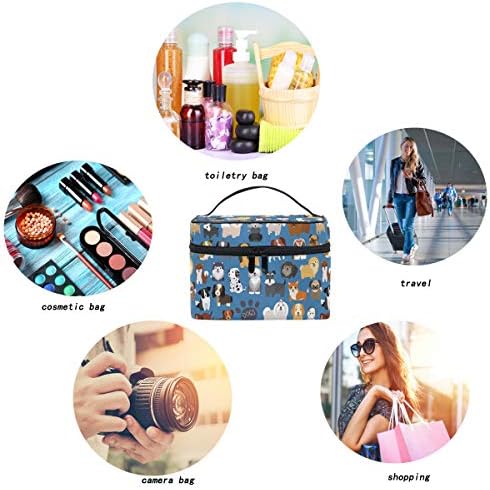 Cute Dog Puppy Makeup Bag Cosmetic Bag for Women Girls Cartoon Animal Paw Portable makeup pouch Box Large Capacity Travel Toiletry Brush Bag Zip Storage Bag Accessories Organizer - Image 2