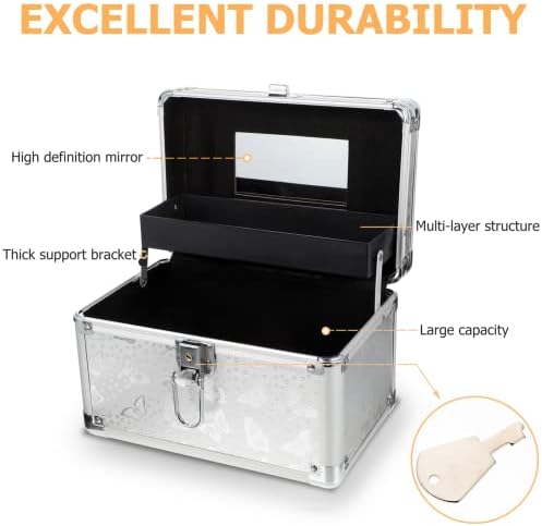 FOMIYES Portable Makeup Case with Mirror, Adjustable Dividers, and Large Storage for Artists - Image 4