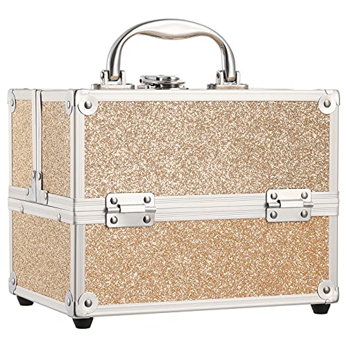 Frenessa Gold Portable Makeup Organizer Box 4 Trays Travel Crafts