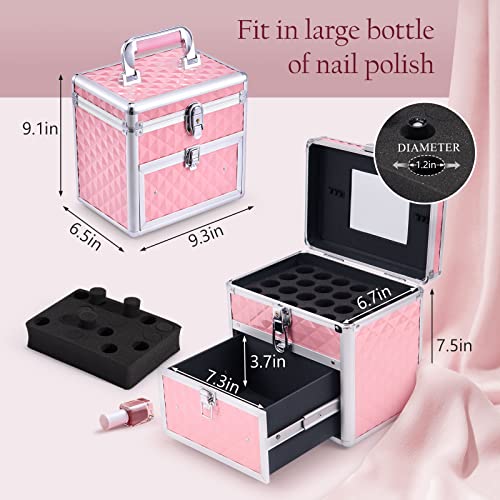 Frenessa Professional Makeup Train Case with Mirror and Adjustable Dividers, Large Capacity - Image 5