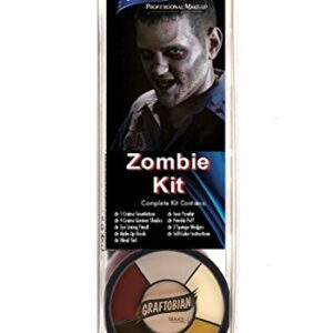 Graftobian Zombie Makeup Kit - Complete 13 piece Halloween Kit with Full Color Instructions