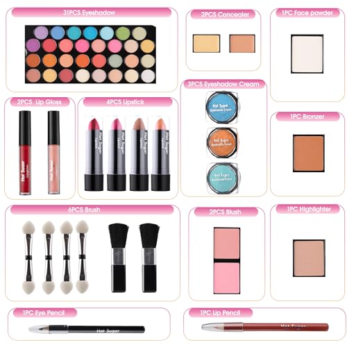 Hot Sugar All-in-One Pink Makeup Kit for Teens 10-16, Beginner Friendly - Image 2