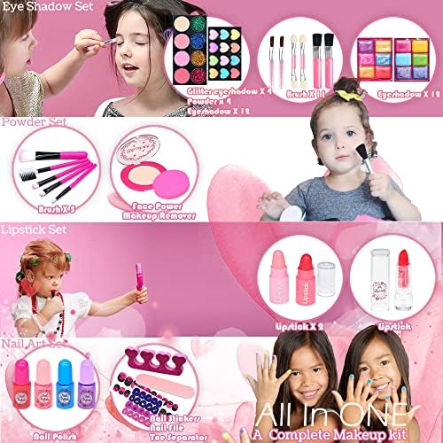 Washable Non-Toxic Real Makeup Toy Kit for Girls Ages 3-12 - Image 3