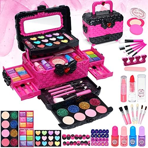 Washable Non-Toxic Real Makeup Toy Kit for Girls Ages 3-12