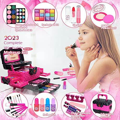Washable Non-Toxic Real Makeup Toy Kit for Girls Ages 3-12 - Image 2