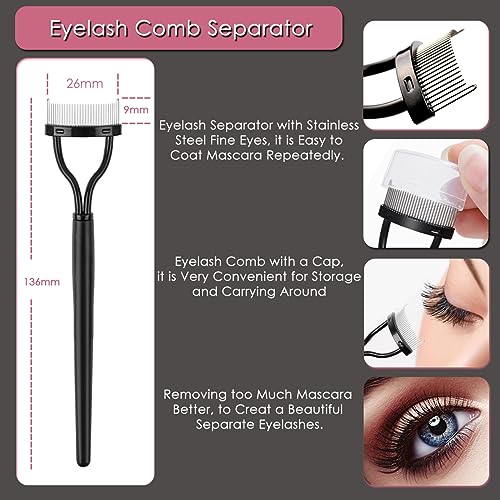 KINGMAS Eyebrow Brush & Eyelash Separator Eyeliner Brush and Brow Comb Lash Spoolie Brush, Steel Mascara Comb Grooming Brush, 5Pcs Eye Makeup Tools - Image 3