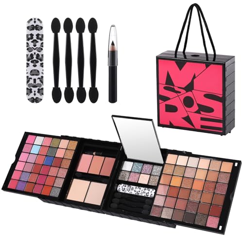 Teen & Women's All-in-One Makeup Gift Kit: Eyeshadow, Blusher, Powder, Eyeliner Set