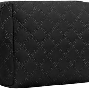 Marvolia Small Black Mini Travel Cosmetic Organizer Bag with Zipper for Purse