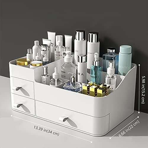 MIUOPUR Large White Makeup Organizer with Drawers for Cosmetics Jewelry Storage - Image 2