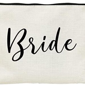 Personalized Bride Canvas Cosmetic Bag, Ideal for Weddings and Travel