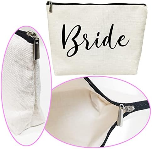 Personalized Bride Canvas Cosmetic Bag, Ideal for Weddings and Travel - Image 4
