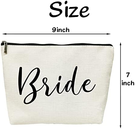 Personalized Bride Canvas Cosmetic Bag, Ideal for Weddings and Travel - Image 2
