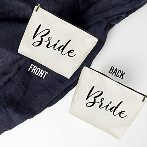 Personalized Bride Canvas Cosmetic Bag, Ideal for Weddings and Travel - Image 3