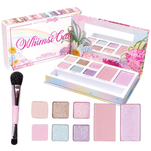 Petite ’N Pretty WhimsiCali Eyeshadow & Cheek Makeup Palette Kit for Kids, 8 Shades, Non-toxic