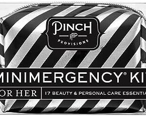 Pinch Provisions Candy Stripe Minimergency Kit 17 Travel Beauty Essentials Black Silver