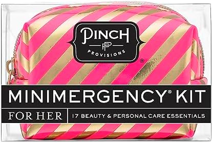 Pinch Provisions Pink Candy Stripe Minimergency Kit 17 Travel Essentials