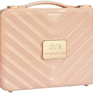 ROWNYEals Portable Pink Light Up Travel Makeup Case with Mirror Organizer for Artists and Girls