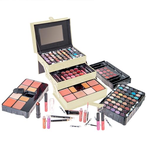 SHANY All-in-One Makeup Kit White with Eyeshadow, Blushes, Lipstick, Mirror