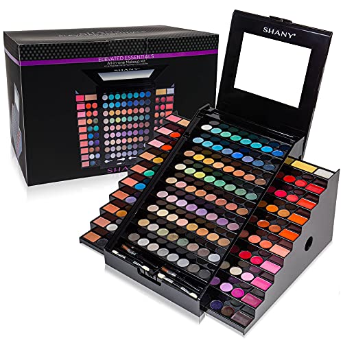 SHANY Elevated Essentials 72 Eyeshadow 28 Lipstick 18 Gel Eyeliner 10 Blush Cream Makeup Kit 1.5 lbs