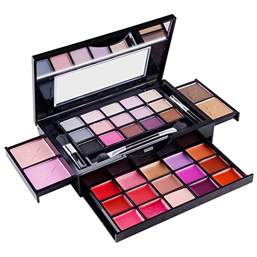 SHANY Fierce & Flawless All-in-One Makeup Set with Mirror 34 Shades Compact