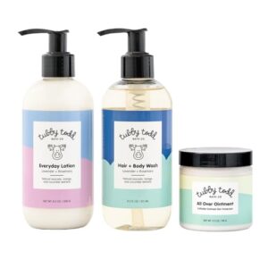 Tubby Todd 3-Step Baby Bath & Skincare Bundle 8.5oz Shampoo Lotion Ointment Lavender Rosemary