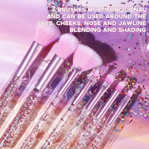 UCANBE 18 Color Nude Eyeshadow Makeup Kit with 7 Soft Brushes and Pink Bag for Women and Teens - Image 4